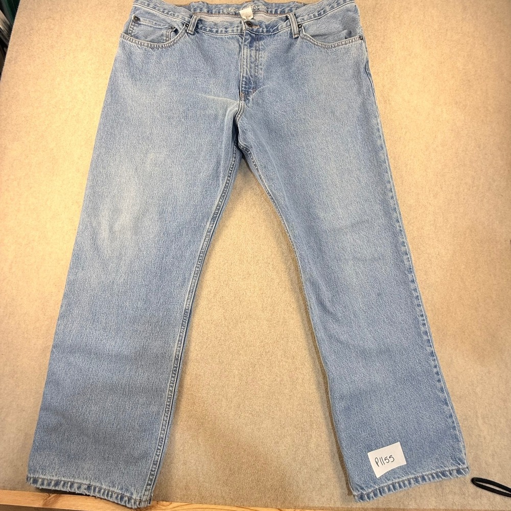 Eddie Bauer Mens Relaxed Fit Straight Leg Light Wash Denim Jeans 40x30